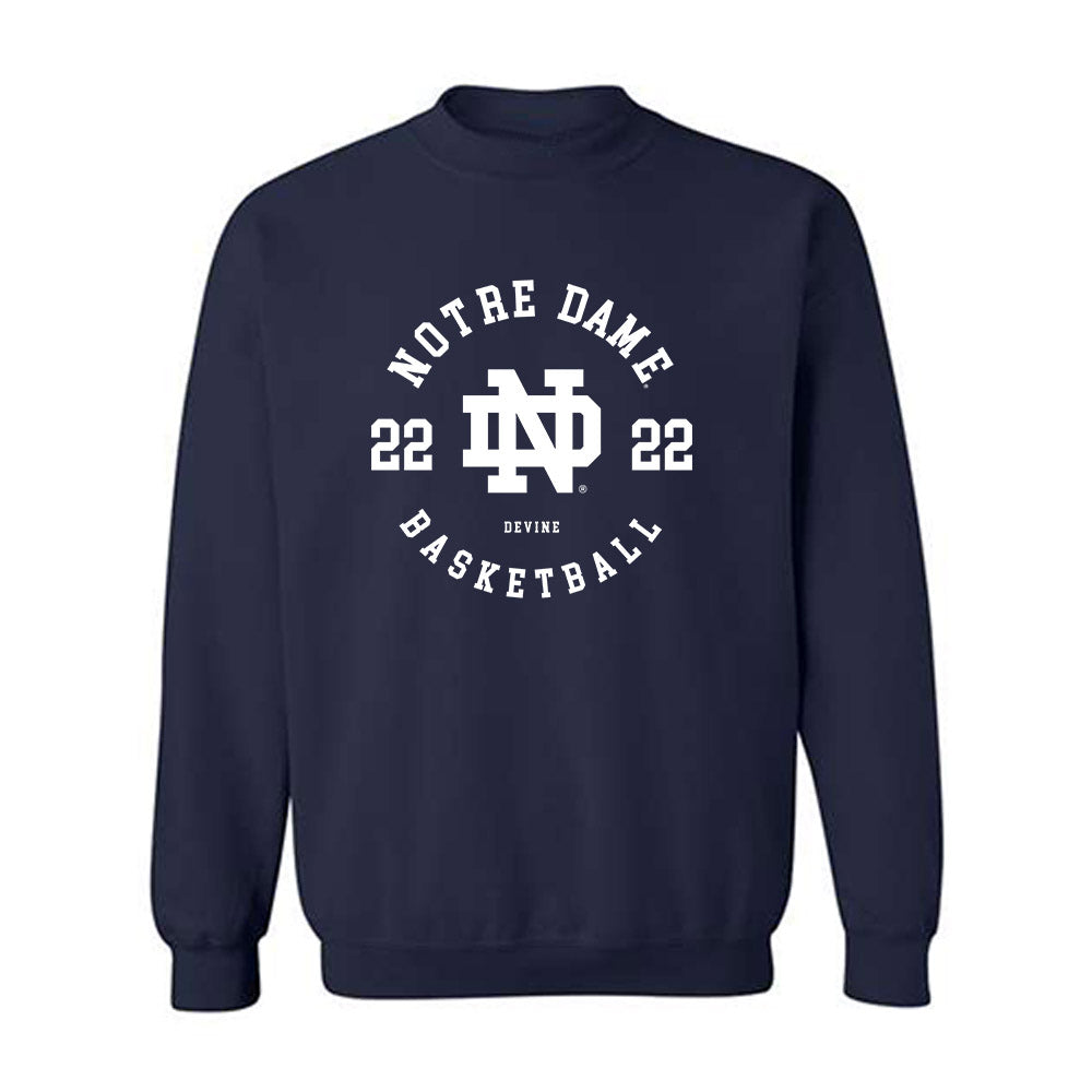 Notre Dame - NCAA Men's Basketball : Luke Devine - Classic Fashion Shersey Crewneck Sweatshirt-0