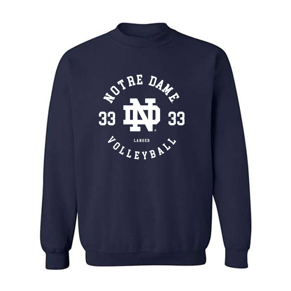 Notre Dame - NCAA Women's Volleyball : Grace Langer - Classic Fashion Shersey Crewneck Sweatshirt
