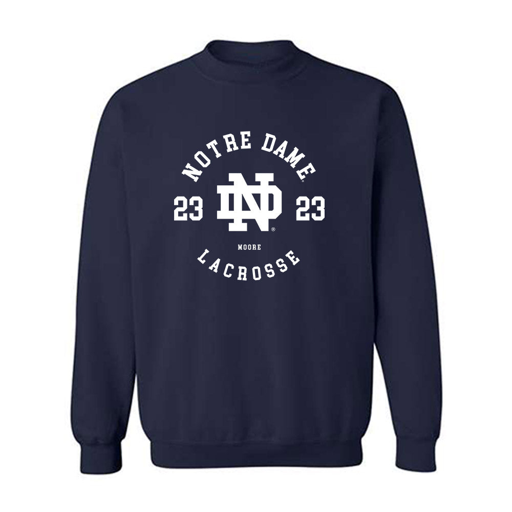 Notre Dame - NCAA Women's Lacrosse : Molly Moore - Classic Fashion Shersey Crewneck Sweatshirt-0