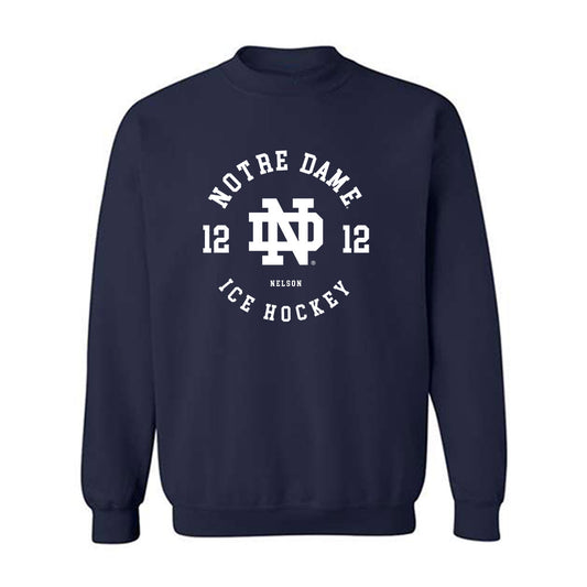 Notre Dame - NCAA Men's Ice Hockey : Henry Nelson - Classic Fashion Shersey Crewneck Sweatshirt