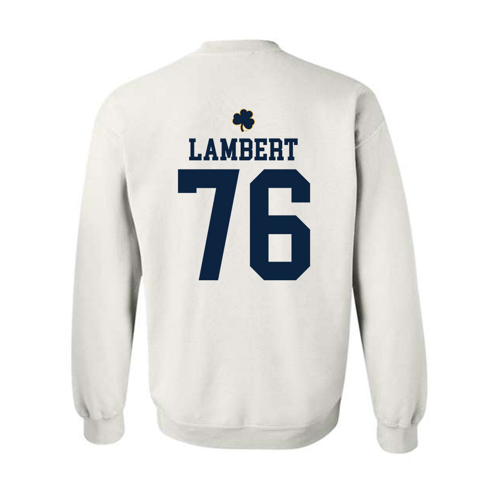 Notre Dame - NCAA Football : Guerby Lambert - Classic Shersey Crewneck Sweatshirt-1