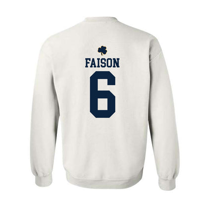 Notre Dame - NCAA Football : Jordan Faison - Classic Shersey Crewneck Sweatshirt-1