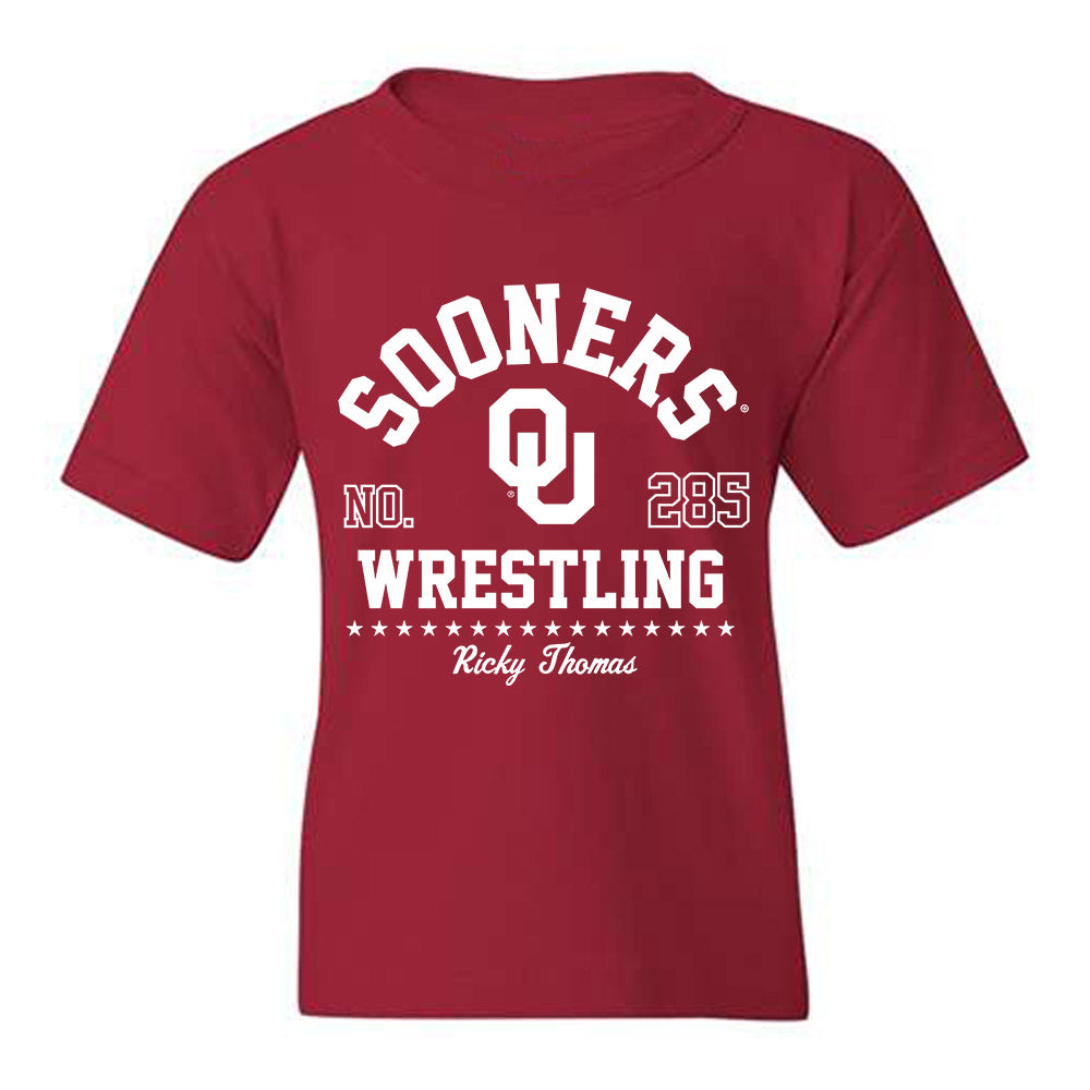 Oklahoma - NCAA Wrestling : Ricky Thomas - Classic Fashion Shersey Youth T-Shirt-0