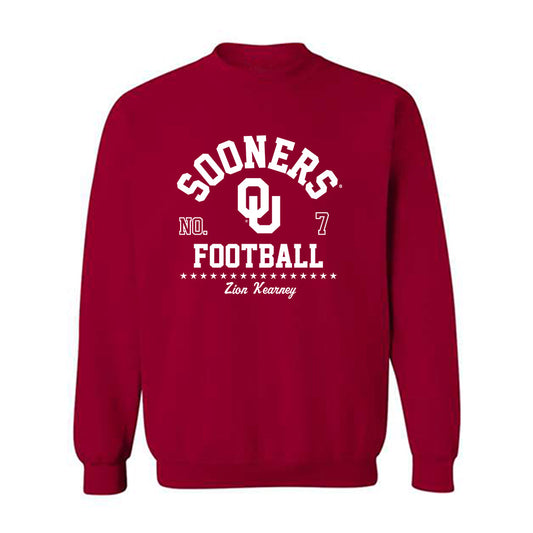 Oklahoma - NCAA Football : Zion Kearney - Classic Fashion Shersey Crewneck Sweatshirt-0