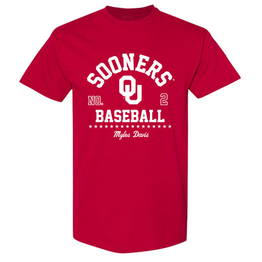 Oklahoma - NCAA Baseball : Myles Davis - Classic Fashion Shersey T-Shirt-0