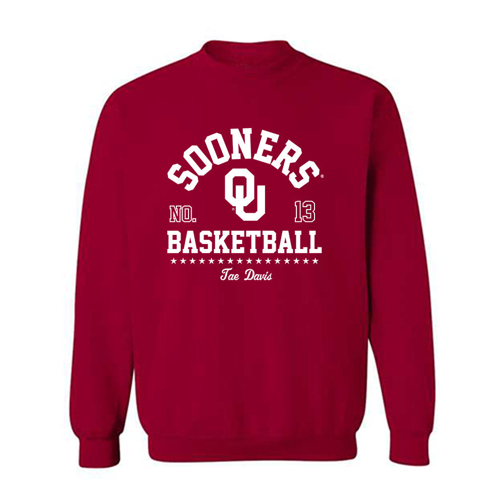 Oklahoma - NCAA Men's Basketball : Tae Davis - Classic Fashion Shersey Crewneck Sweatshirt-0