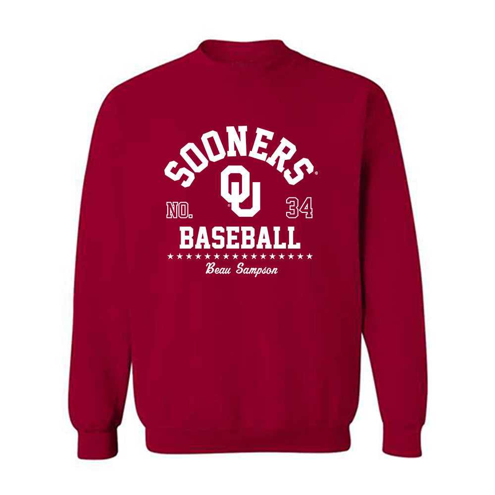 Oklahoma - NCAA Baseball : Beau Sampson - Classic Fashion Shersey Crewneck Sweatshirt-0