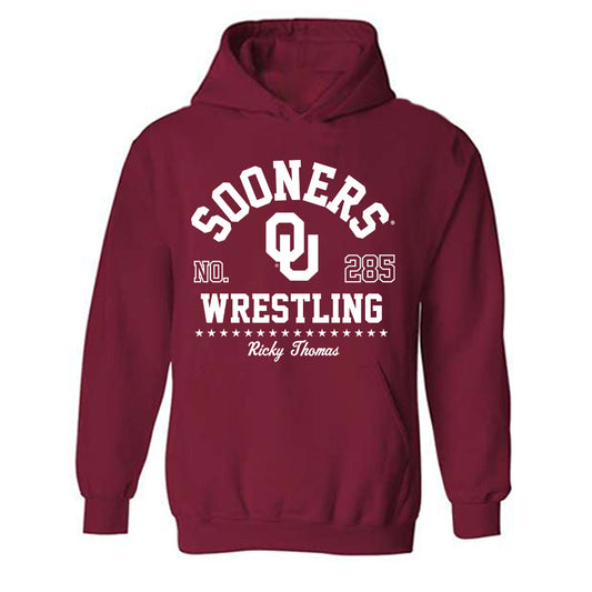 Oklahoma - NCAA Wrestling : Ricky Thomas - Classic Fashion Shersey Hooded Sweatshirt-0