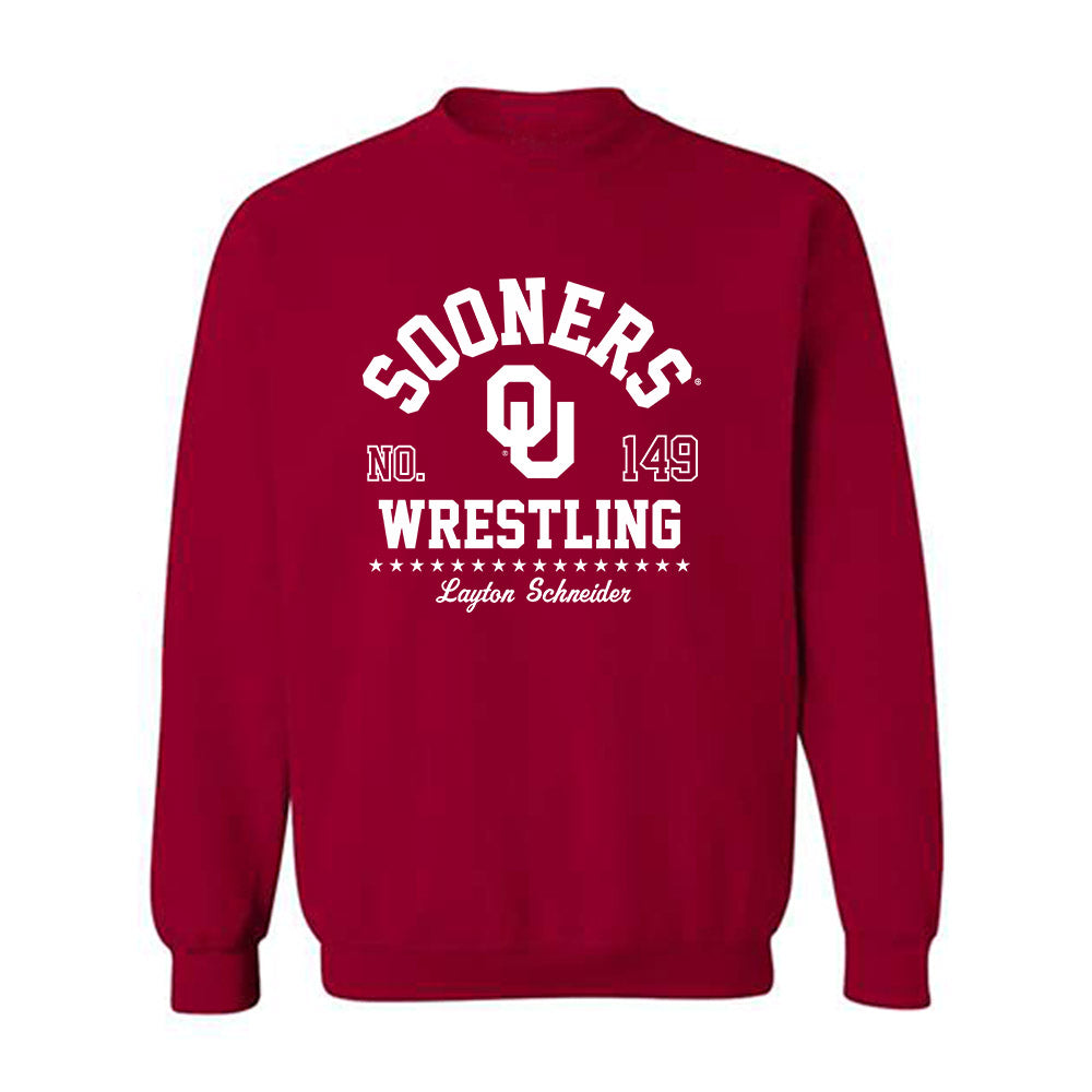 Oklahoma - NCAA Wrestling : Layton Schneider - Classic Fashion Shersey Crewneck Sweatshirt-0