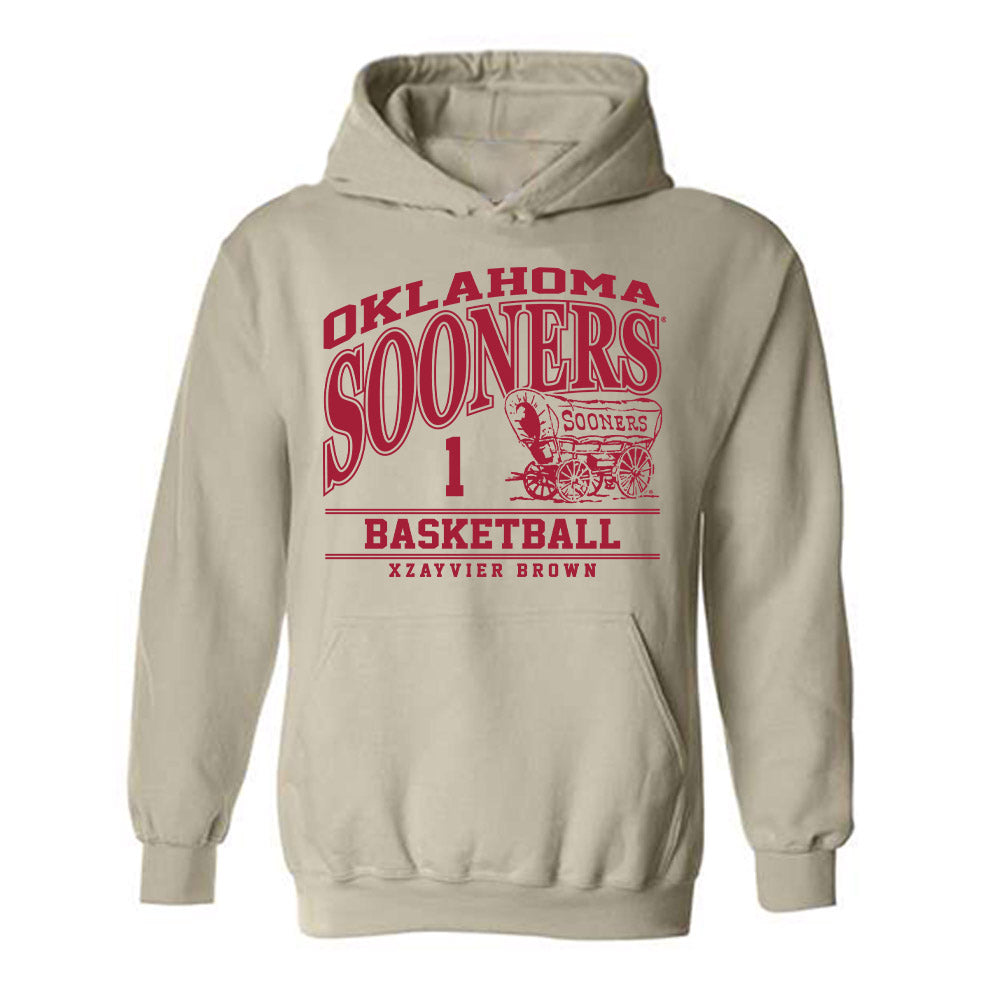 Oklahoma - NCAA Men's Basketball : Xzayvier Brown - Classic Fashion Shersey Hooded Sweatshirt-0