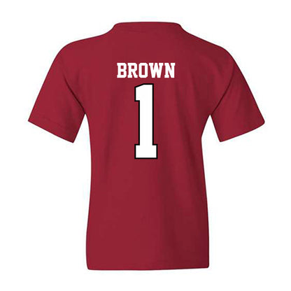 Oklahoma - NCAA Men's Basketball : Xzayvier Brown - Sports Shersey Youth T-Shirt-1
