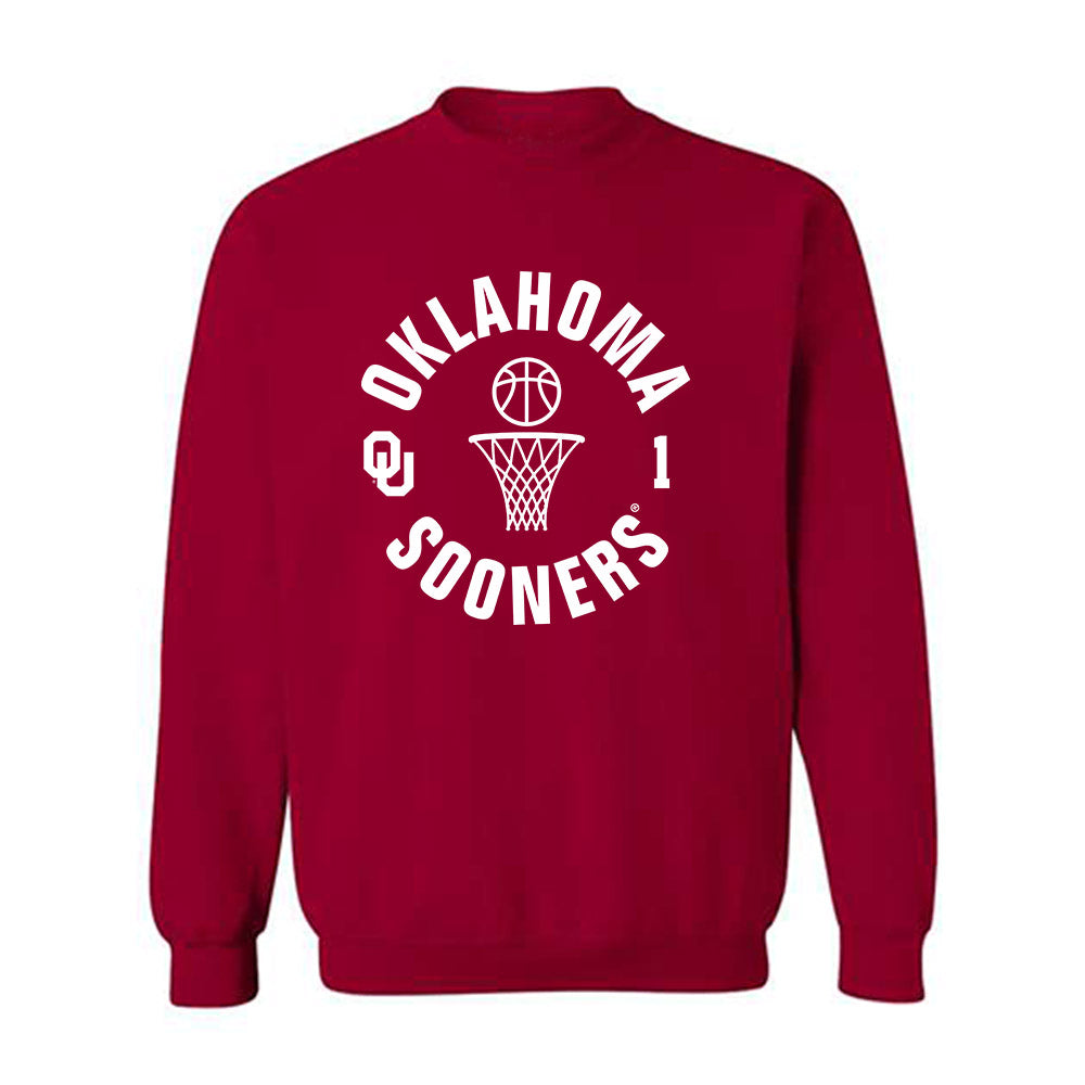 Oklahoma - NCAA Men's Basketball : Xzayvier Brown - Sports Shersey Crewneck Sweatshirt-0