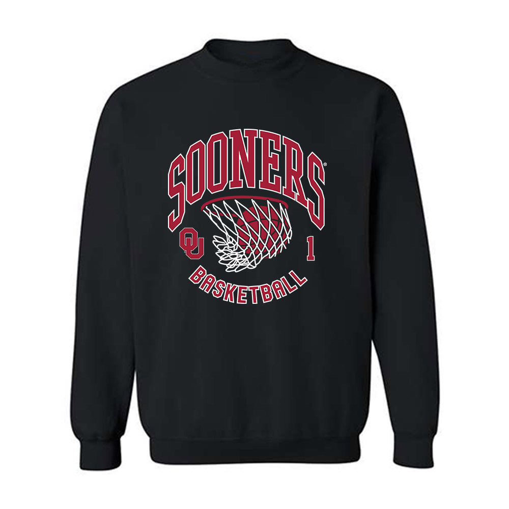 Oklahoma - NCAA Men's Basketball : Xzayvier Brown - Sports Shersey Crewneck Sweatshirt-0
