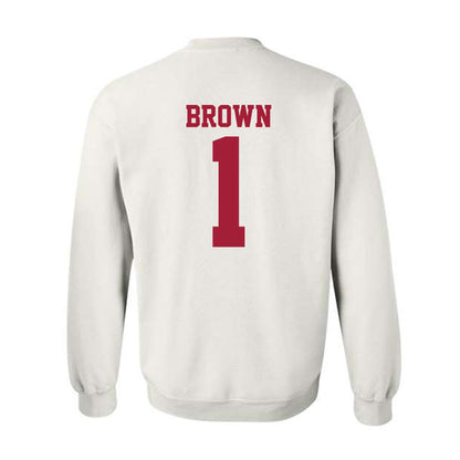 Oklahoma - NCAA Men's Basketball : Xzayvier Brown - Sports Shersey Crewneck Sweatshirt-1