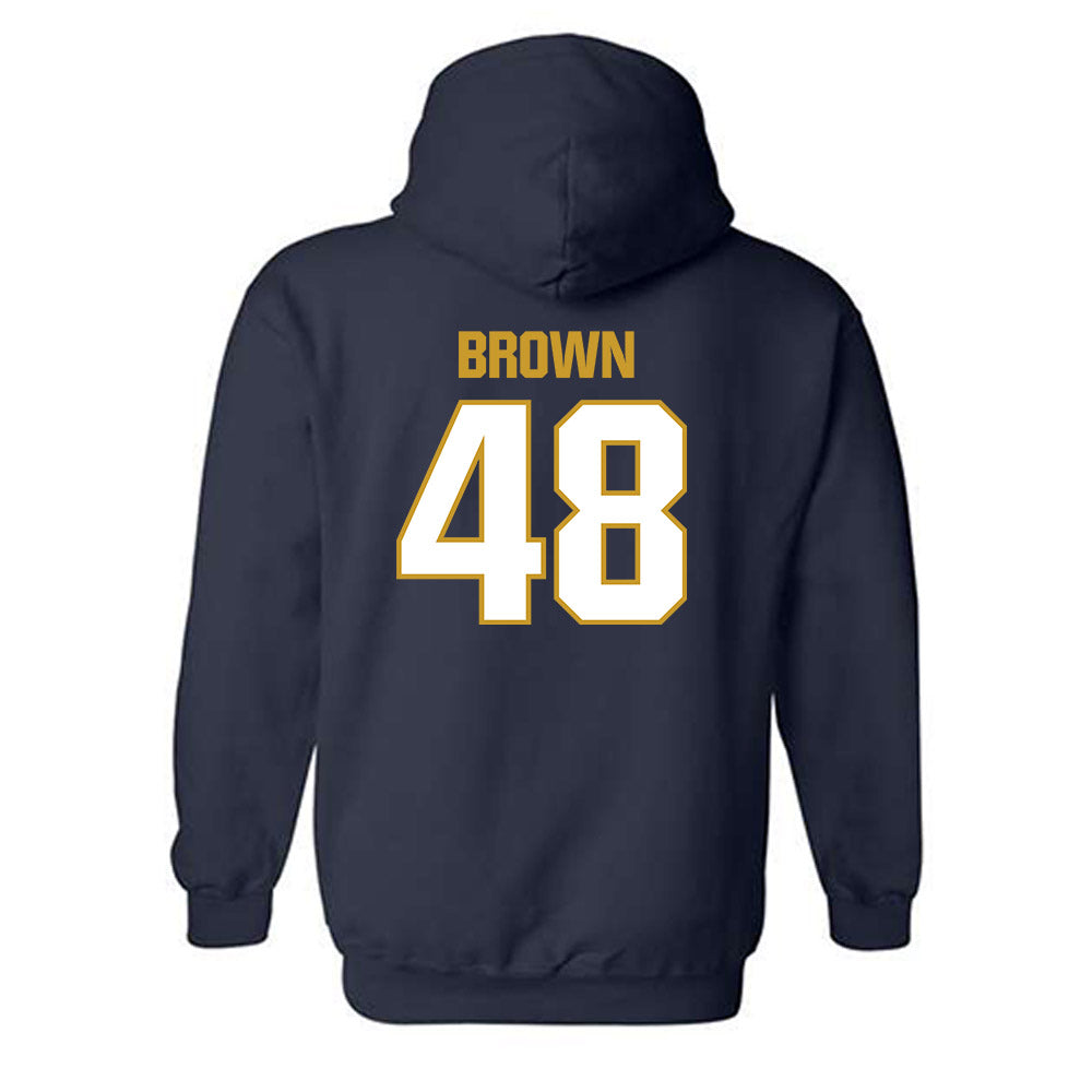 Notre Dame - NCAA Football : Mick Brown - Sports Shersey Hooded Sweatshirt-1