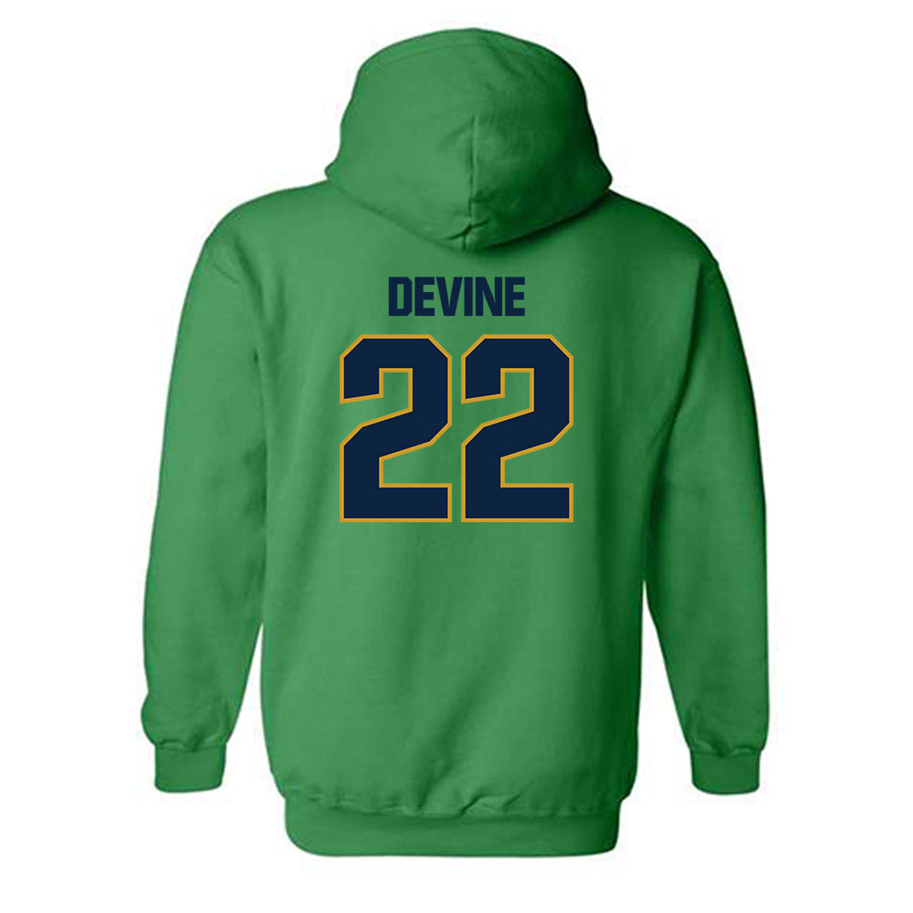 Notre Dame - NCAA Men's Basketball : Luke Devine - Sports Shersey Hooded Sweatshirt-3