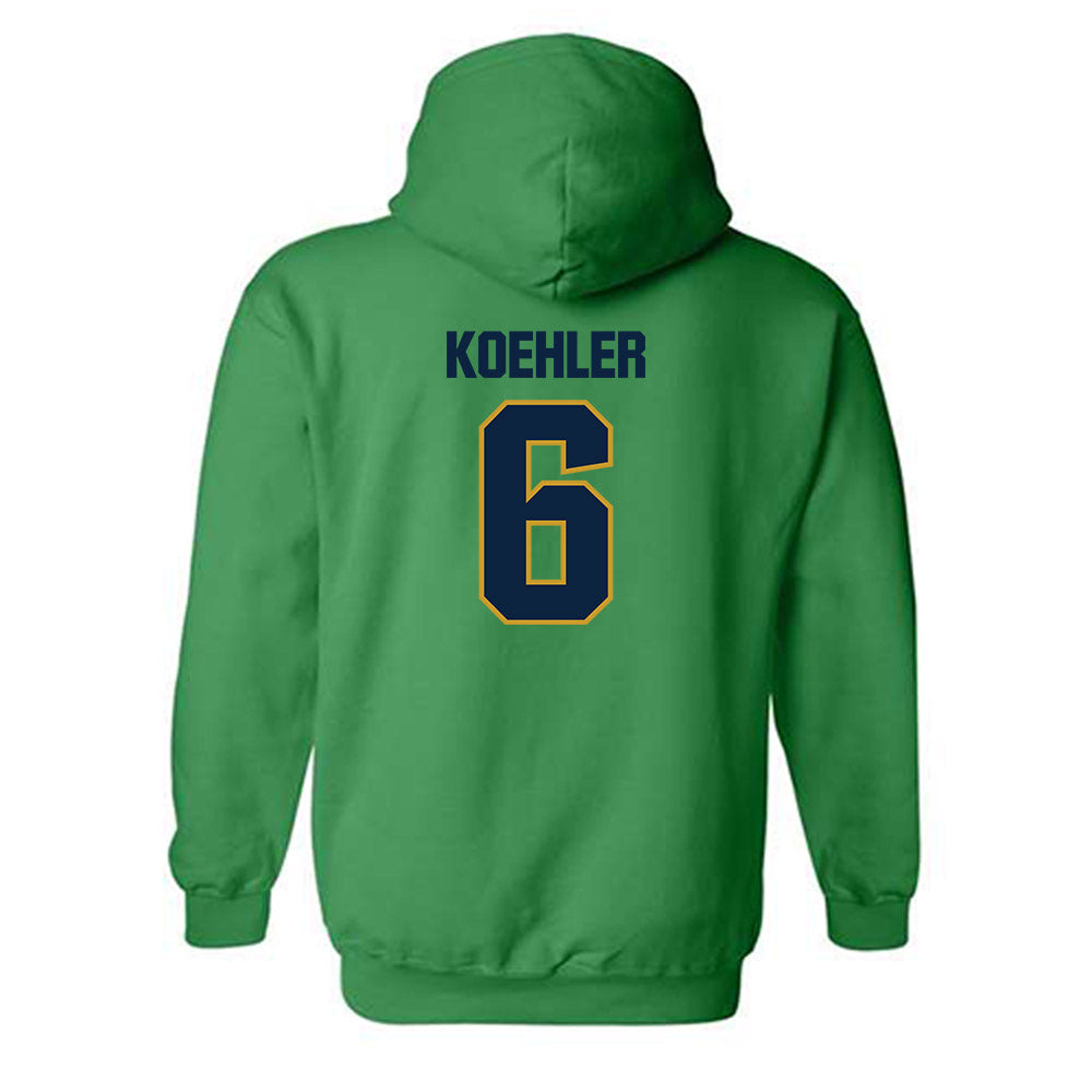 Notre Dame - NCAA Men's Basketball : Brady Koehler - Sports Shersey Hooded Sweatshirt-2