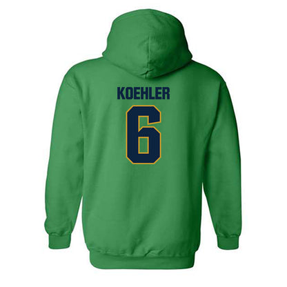 Notre Dame - NCAA Men's Basketball : Brady Koehler - Sports Shersey Hooded Sweatshirt-3
