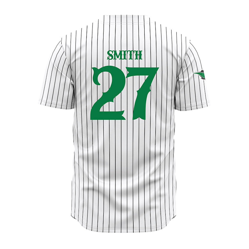 OKBU - NCAA Baseball : Braden Smith - White Pinstripe Jersey-1