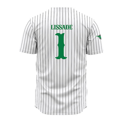 OKBU - NCAA Baseball : Isiah Lissade - White Pinstripe Jersey-1