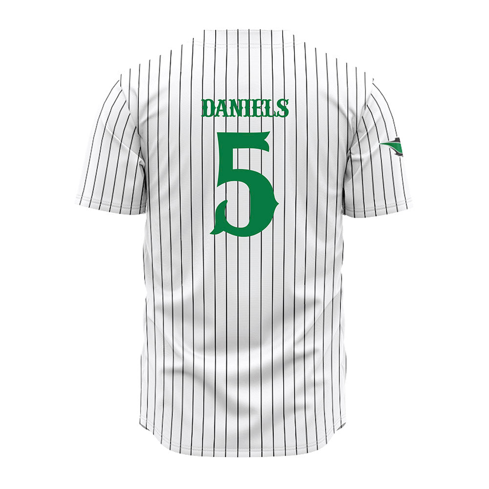 OKBU - NCAA Baseball : Jarrmez Daniels - White Pinstripe Jersey-1