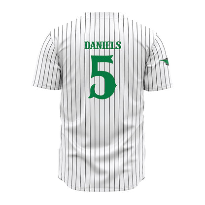 OKBU - NCAA Baseball : Jarrmez Daniels - White Pinstripe Jersey-1