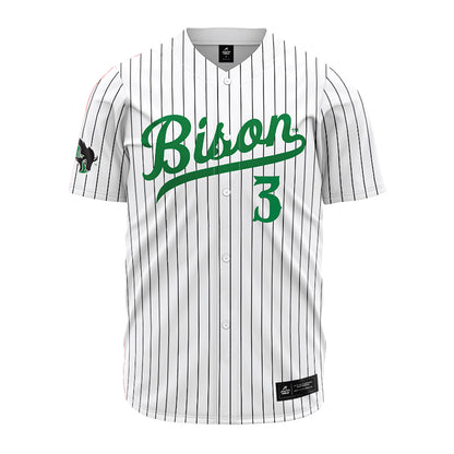 OKBU - NCAA Baseball : Isaac Hill - White Pinstripe Jersey-0