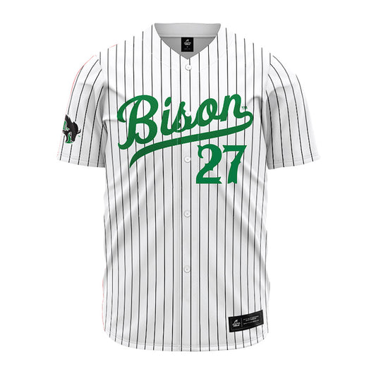 OKBU - NCAA Baseball : Braden Smith - White Pinstripe Jersey-0