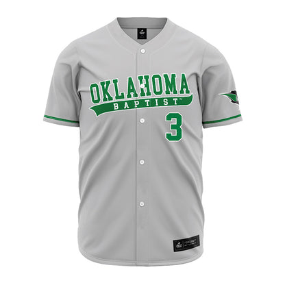 OKBU - NCAA Baseball : Isaac Hill - Grey Jersey-0