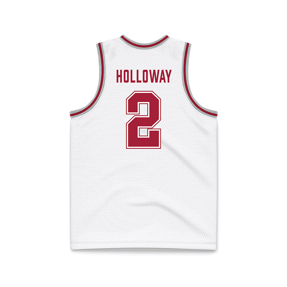 Alabama - NCAA Men's Basketball : Aden Holloway - White Basketball Jersey