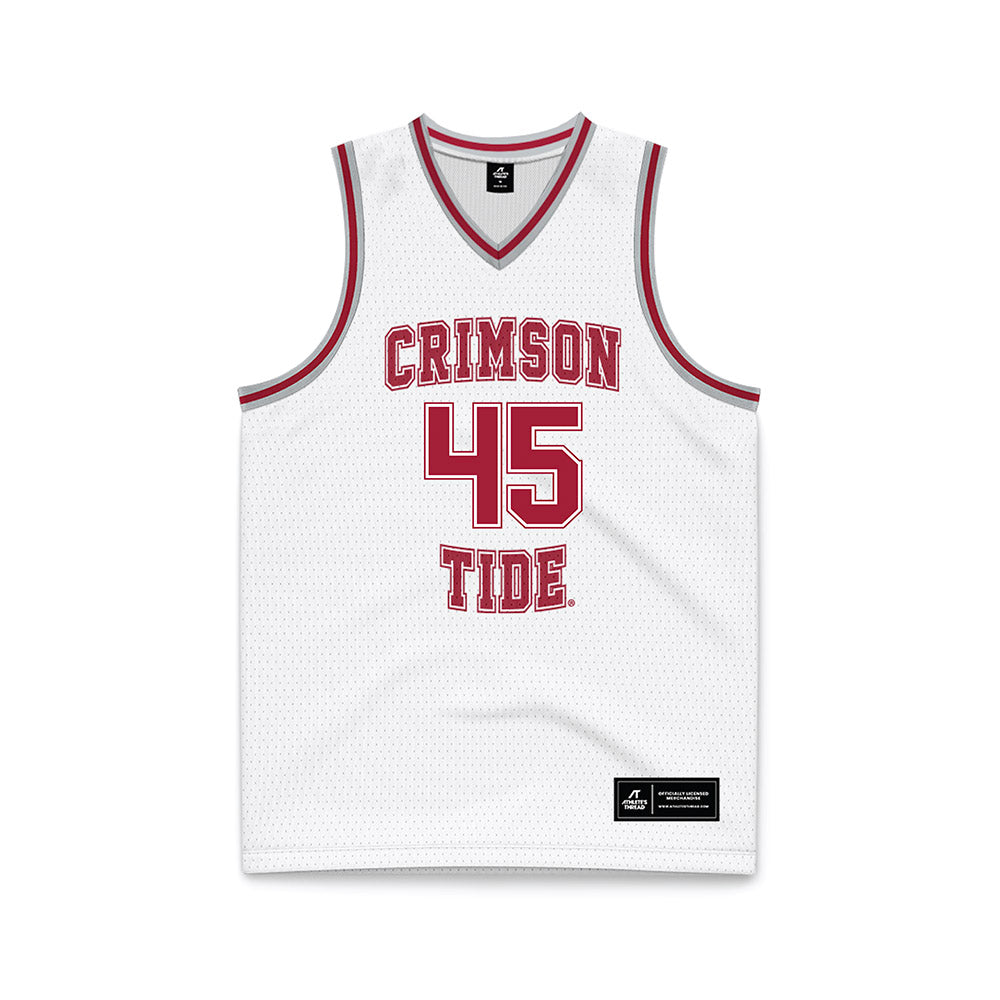 Alabama - NCAA Men's Basketball : Max Scharnowski - White Basketball Jersey-0