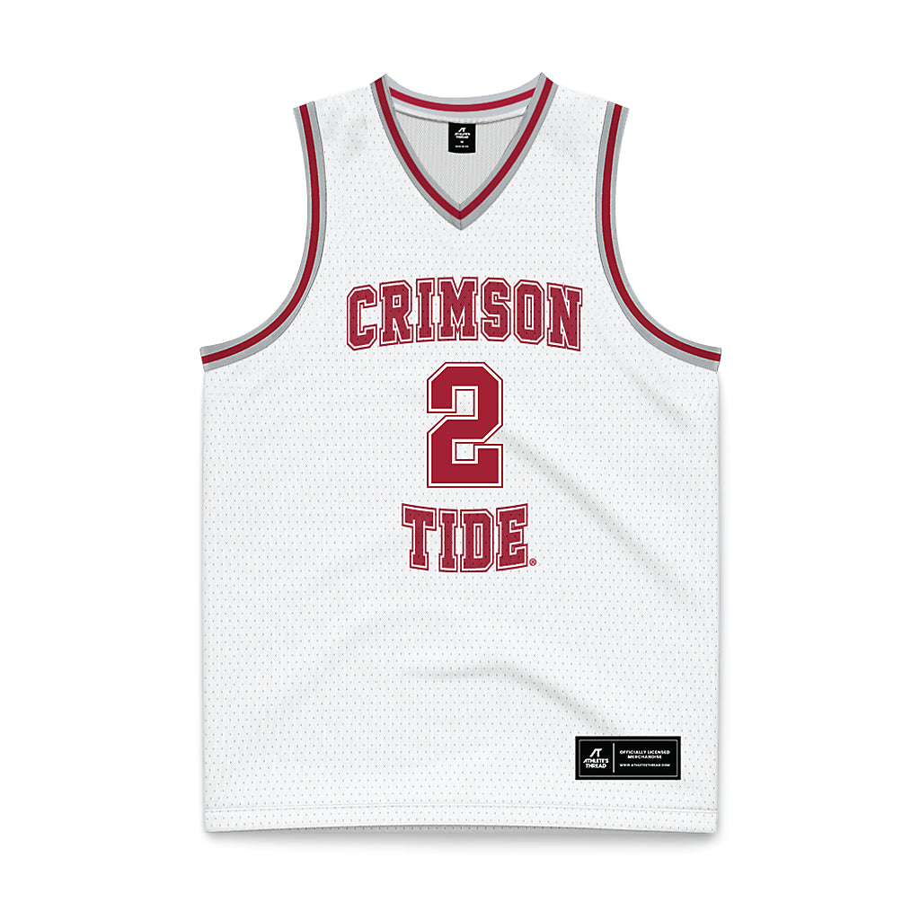 Alabama - NCAA Men's Basketball : Aden Holloway - White Basketball Jersey-0