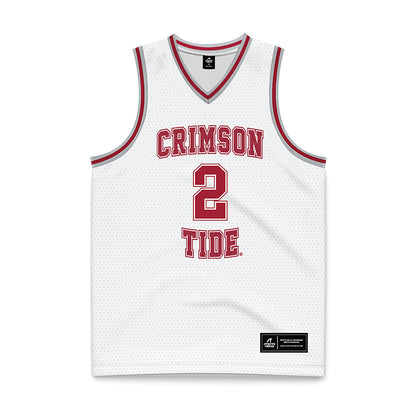 Alabama - NCAA Men's Basketball : Aden Holloway - White Basketball Jersey-0