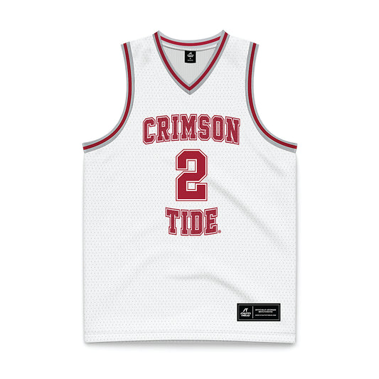 Alabama - NCAA Men's Basketball : Aden Holloway - White Basketball Jersey-0