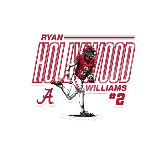 Alabama - NCAA Football :  Ryan Williams  x Roll Tide Willie -  Sticker Individual Caricature