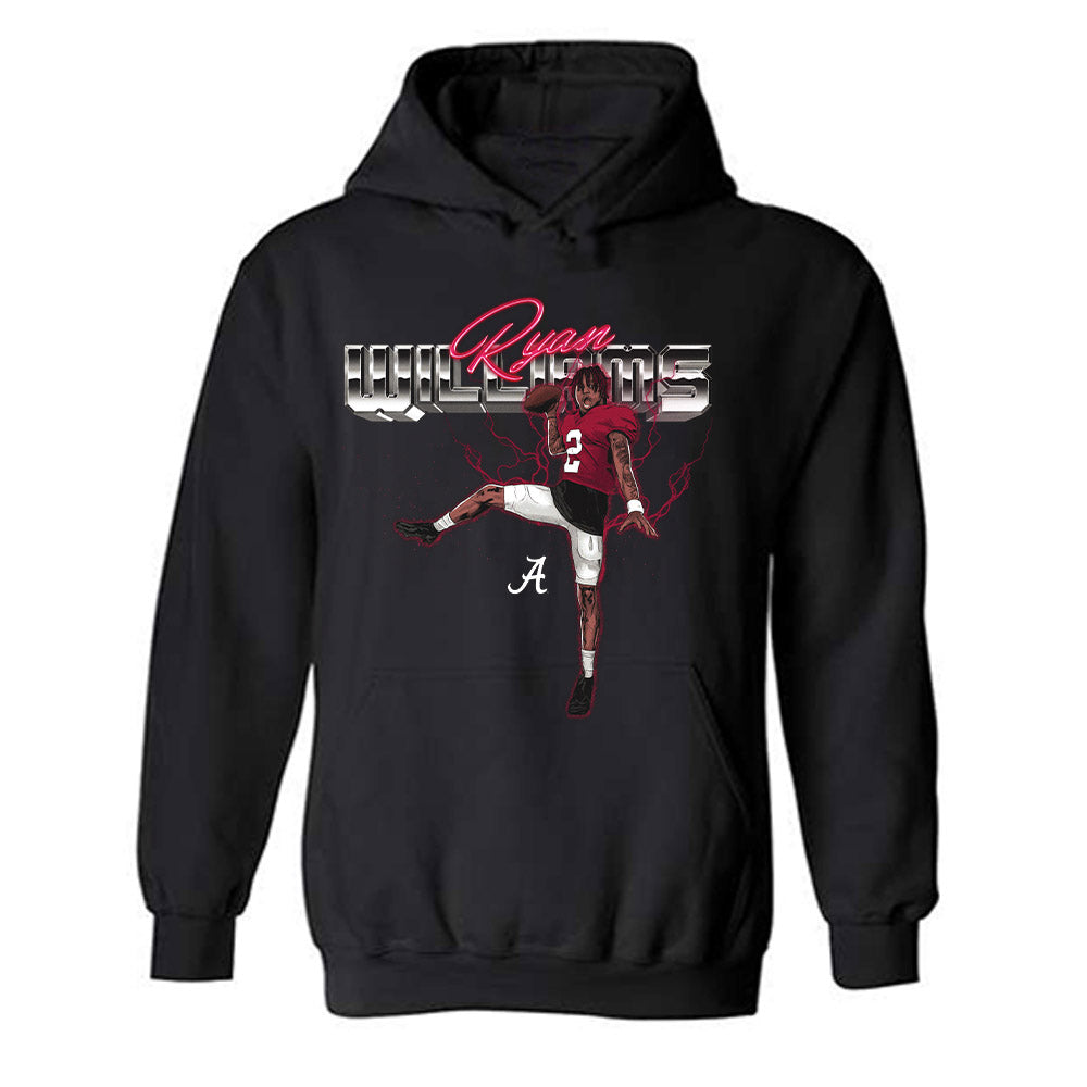 Alabama - NCAA Football :  Ryan Williams  x Roll Tide Willie -  Hooded Sweatshirt Individual Caricature