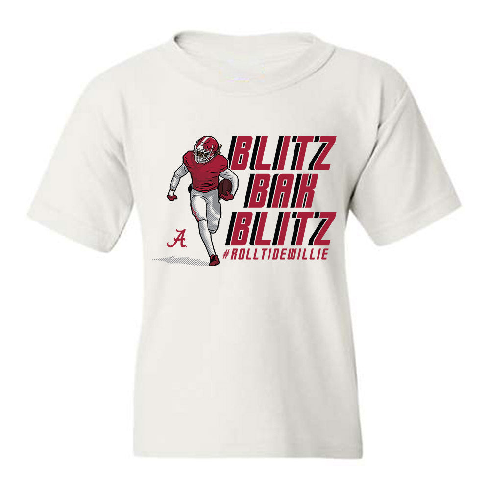 Alabama - NCAA Football :  Jaylen Mbwake  x Roll Tide Willie -  Youth tshirt Individual Caricature