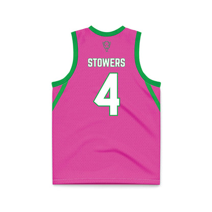 Marshall - NCAA Women's Basketball : Zenthia Stowers - Pink Basketball Jersey-1