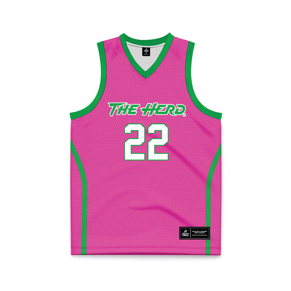 Marshall - NCAA Women's Basketball : Emily Bratton - Pink Basketball Jersey-0