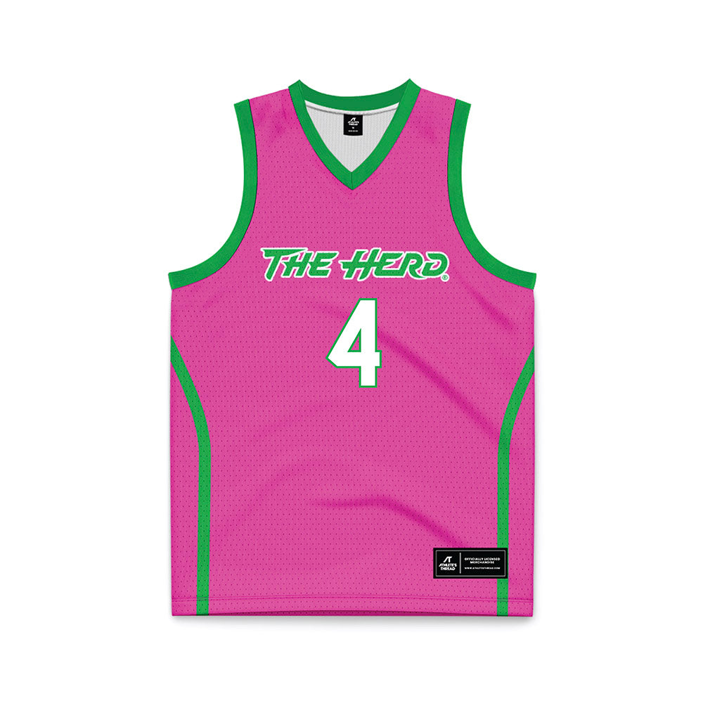 Marshall - NCAA Women's Basketball : Zenthia Stowers - Pink Basketball Jersey-0