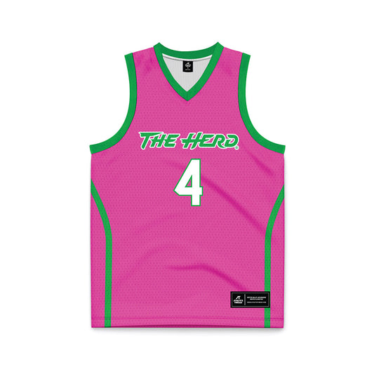 Marshall - NCAA Women's Basketball : Zenthia Stowers - Pink Basketball Jersey-0