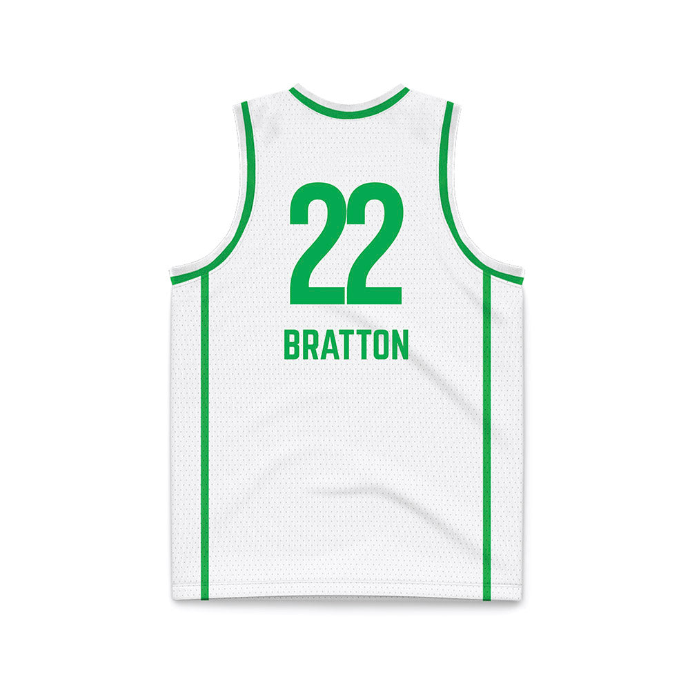 Marshall - NCAA Women's Basketball : Emily Bratton - White Basketball Jersey-1
