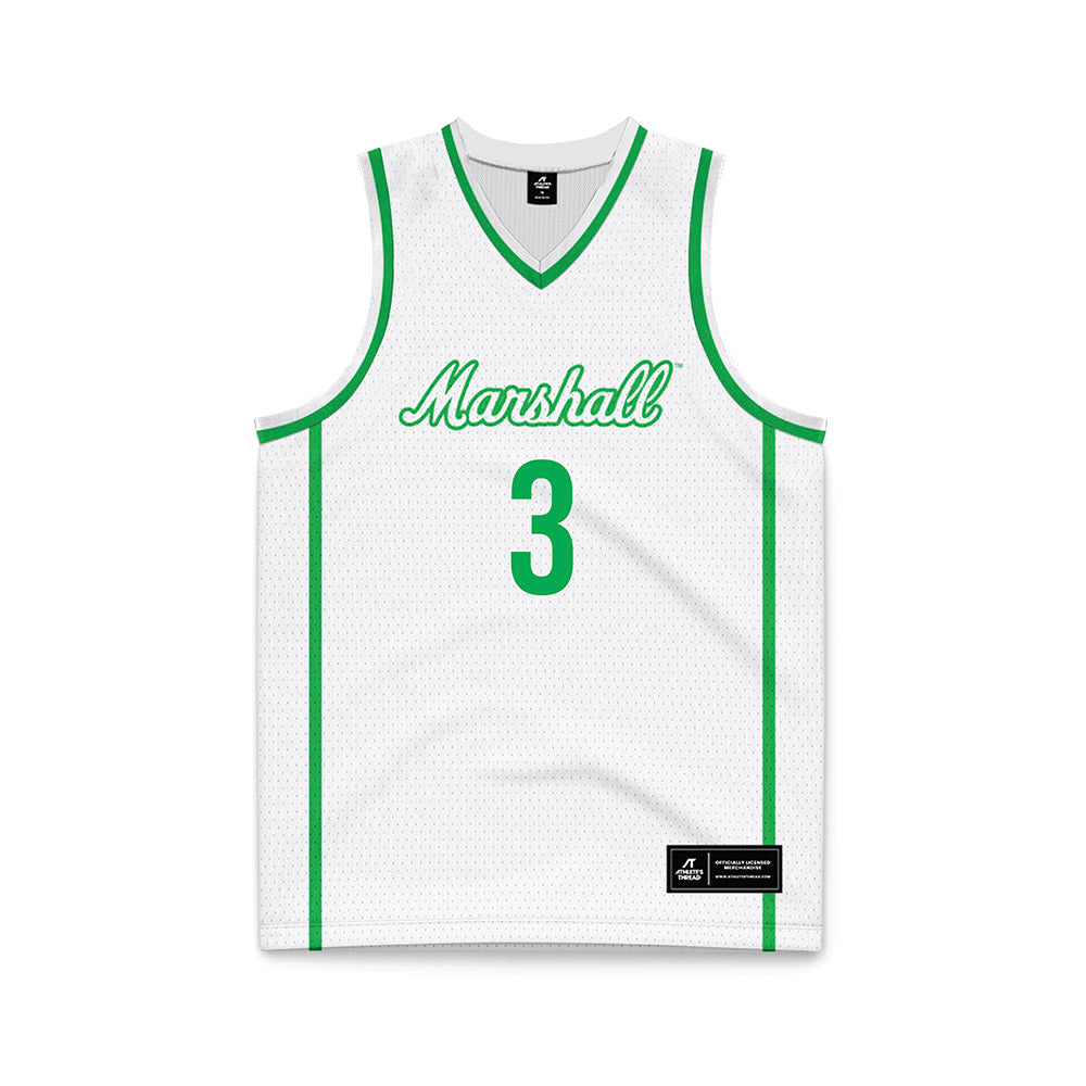 Marshall - NCAA Women's Basketball : Timaya Lewis-Eutsey - White Basketball Jersey-0
