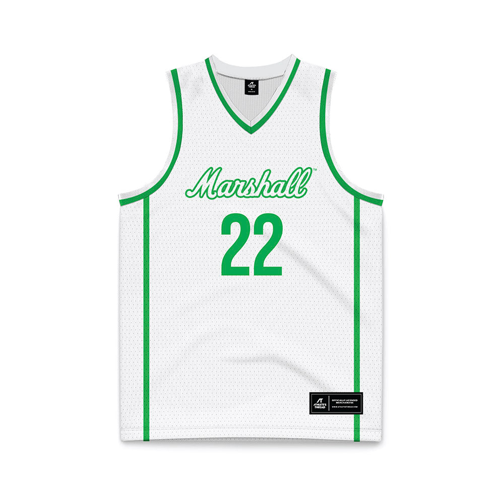 Marshall - NCAA Women's Basketball : Emily Bratton - White Basketball Jersey-0