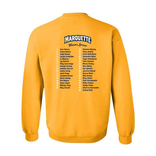 Marquette - NCAA Women's Lacrosse : Crewneck Sweatshirt Roster Shirt