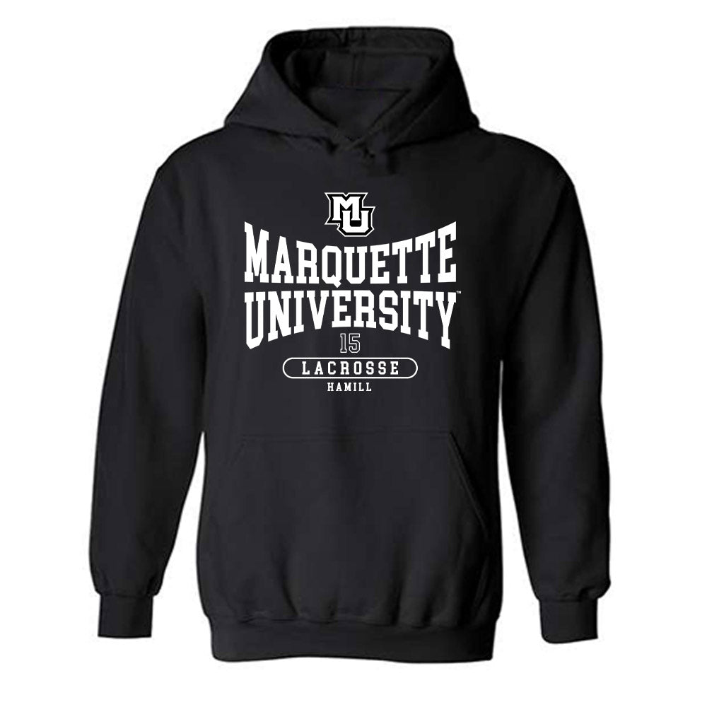 Marquette - NCAA Men's Lacrosse : Matt Hamill - Fashion Shersey Hooded Sweatshirt-0