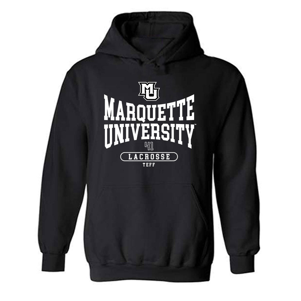 Marquette - NCAA Men's Lacrosse : Troy Teff - Fashion Shersey Hooded Sweatshirt-0