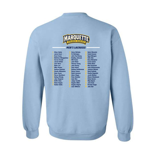 Marquette - NCAA Men's Lacrosse :  - Crewneck Sweatshirt Roster Shirt