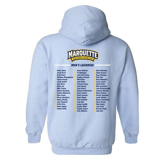 Marquette - NCAA Men's Lacrosse :  - Hooded Sweatshirt Roster Shirt