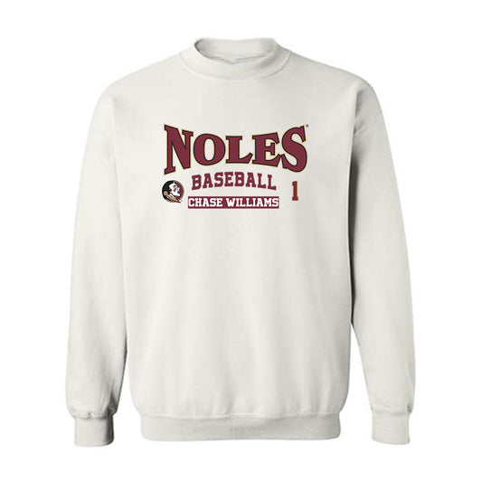 FSU - NCAA Baseball : Chase Williams - Classic Fashion Shersey Crewneck Sweatshirt-0